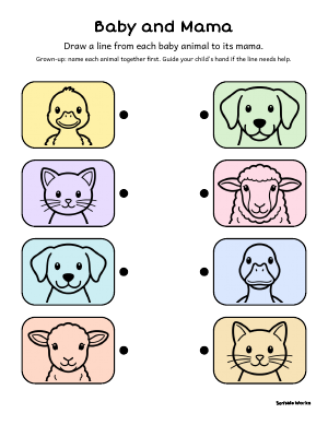 First page of Baby and Mama, a matching game