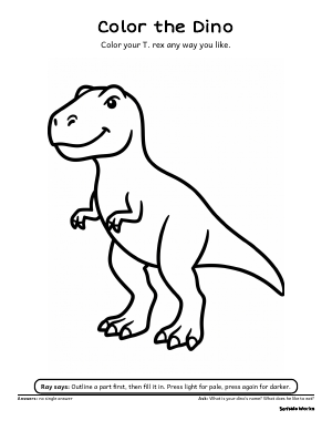 First page of Color the Dino